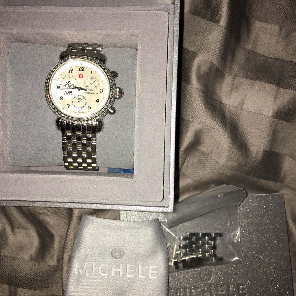 Michele Csx 36 Diamond Bezel Watch  Excellent